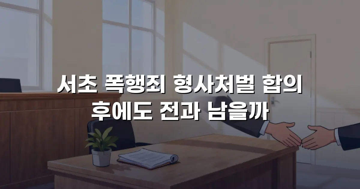 서초 폭행죄 형사처벌 합의 후에도 전과 남을까