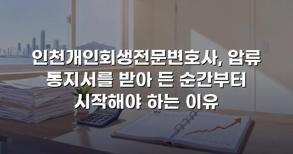 인천개인회생전문변호사, 압류 통지서를 받아 든 순간부터 시작해야 하는 이유