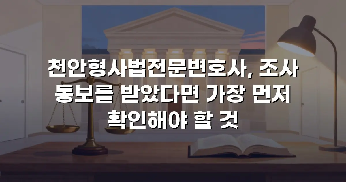 천안형사법전문변호사, 조사 통보를 받았다면 가장 먼저 확인해야 할 것
