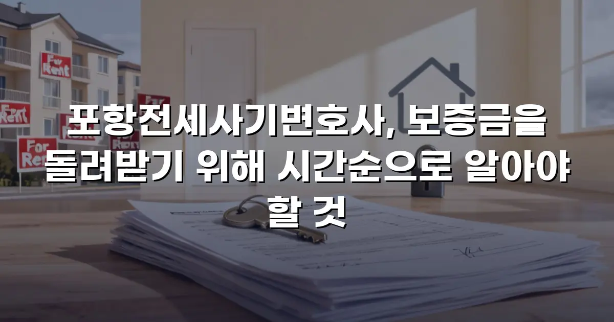 포항전세사기변호사, 보증금을 돌려받기 위해 시간순으로 알아야 할 것