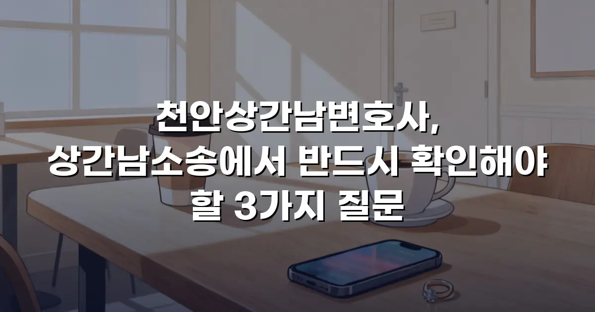 천안상간남변호사, 상간남소송에서 반드시 확인해야 할 3가지 질문