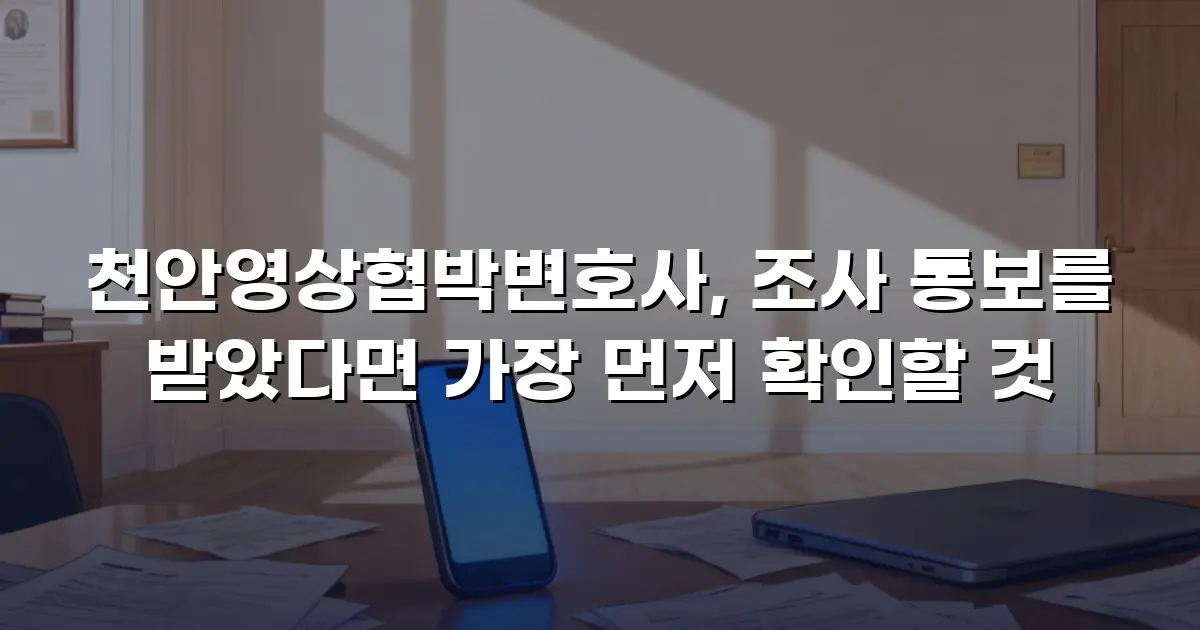천안영상협박변호사, 조사 통보를 받았다면 가장 먼저 확인할 것