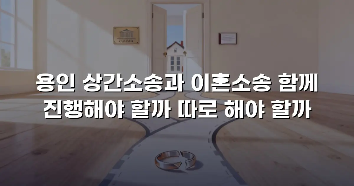 용인 상간소송과 이혼소송 함께 진행해야 할까 따로 해야 할까