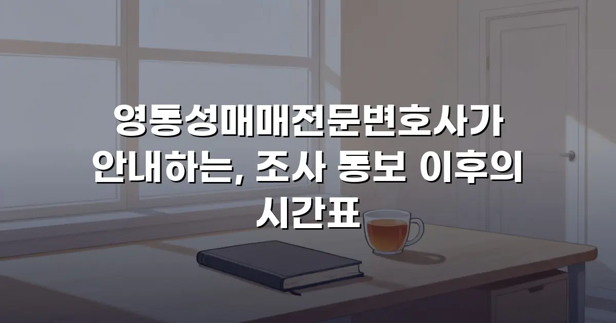 영통성매매전문변호사가 안내하는, 조사 통보 이후의 시간표