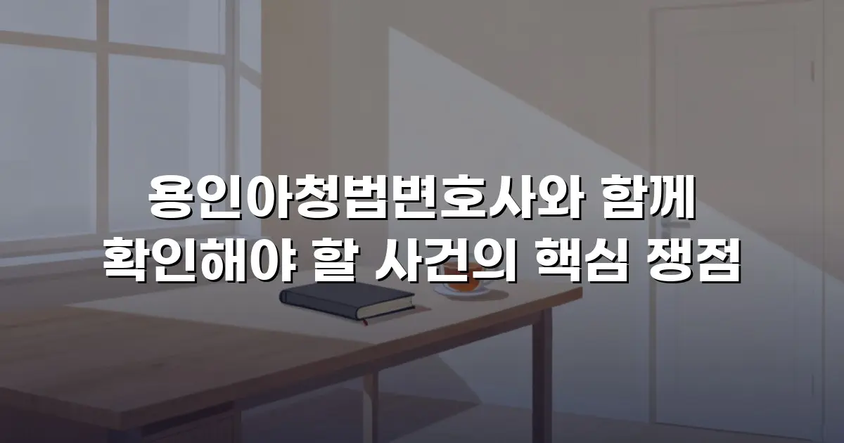 용인아청법변호사와 함께 확인해야 할 사건의 핵심 쟁점