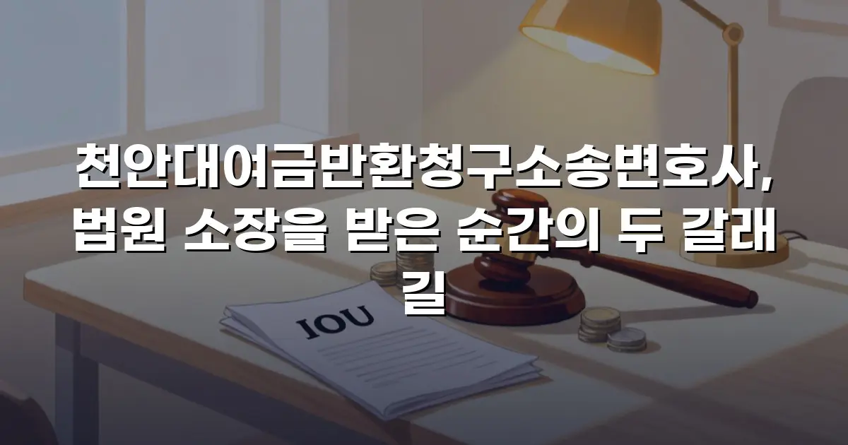 천안대여금반환청구소송변호사, 법원 소장을 받은 순간의 두 갈래 길