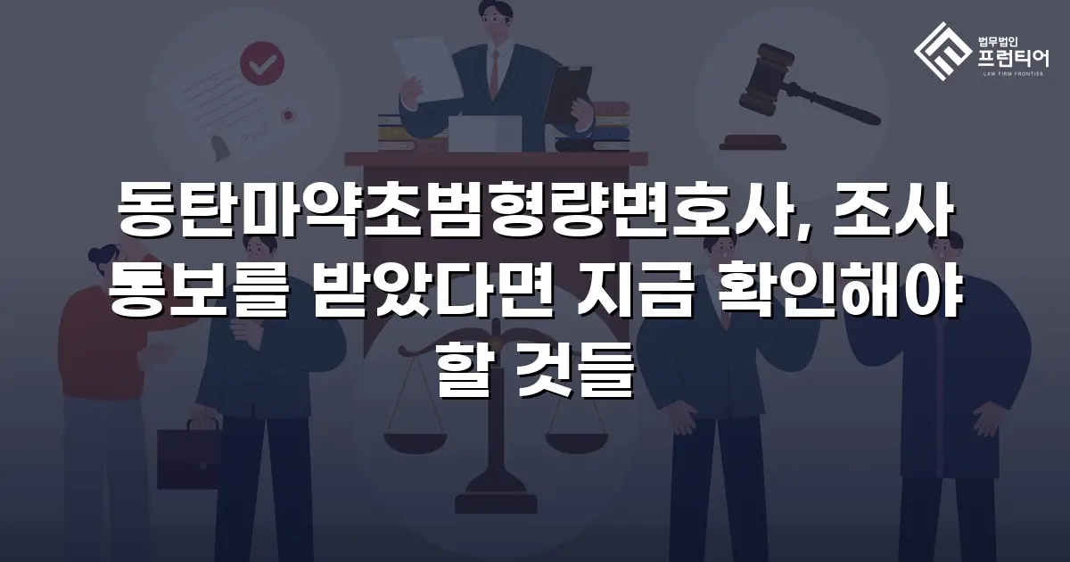 동탄마약초범형량변호사, 조사 통보를 받았다면 지금 확인해야 할 것들