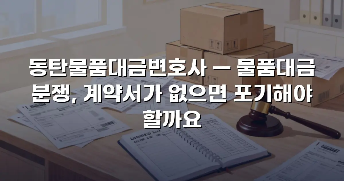 동탄물품대금변호사 — 물품대금 분쟁, 계약서가 없으면 포기해야 할까요
