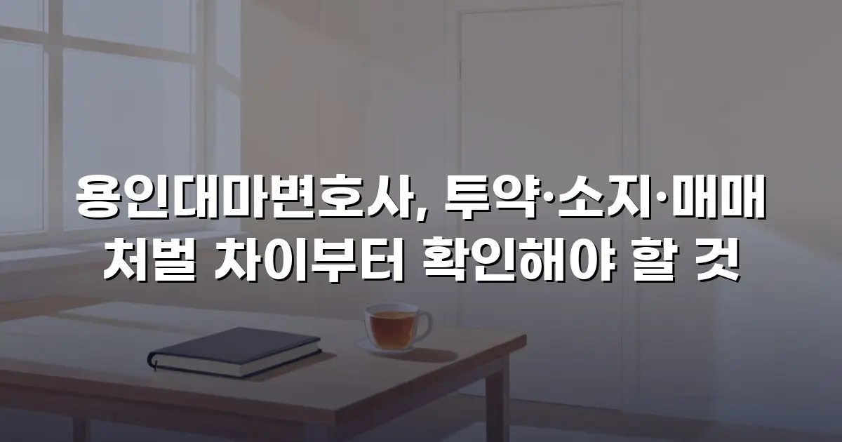 용인대마변호사, 투약·소지·매매 처벌 차이부터 확인해야 할 것