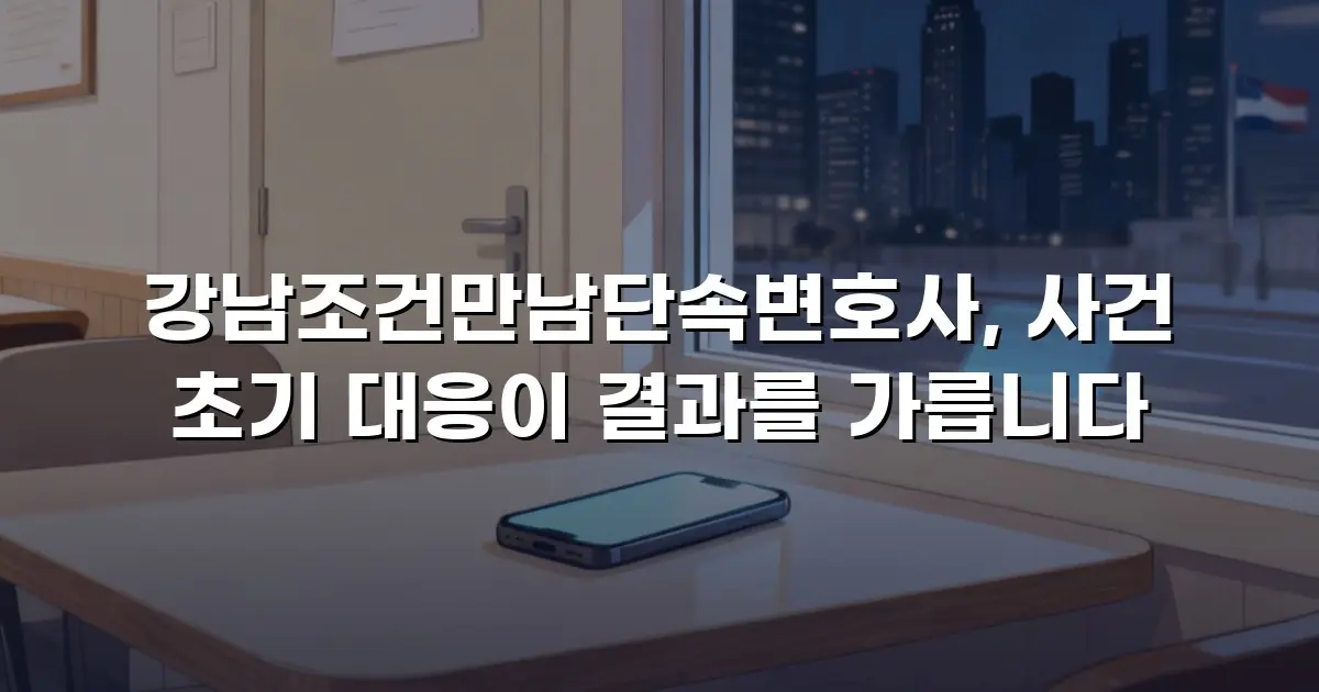 강남조건만남단속변호사, 사건 초기 대응이 결과를 가릅니다
