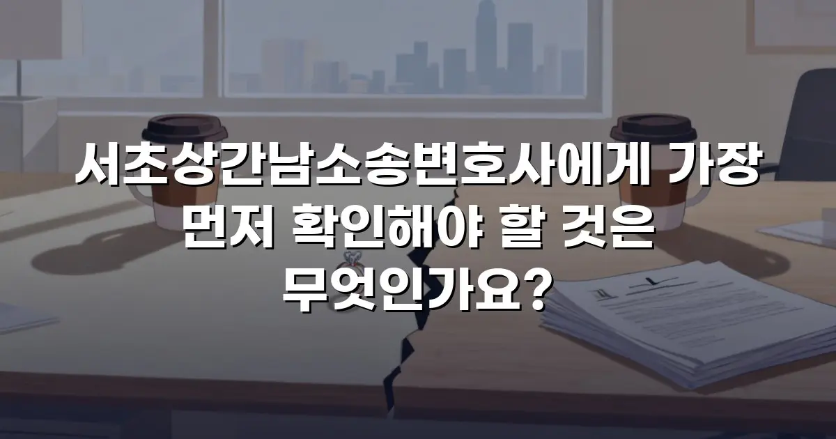 서초상간남소송변호사에게 가장 먼저 확인해야 할 것은 무엇인가요?