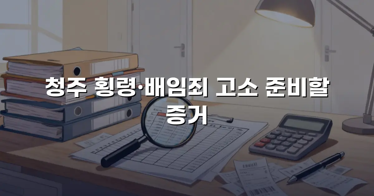 청주 횡령·배임죄 고소 준비할 증거