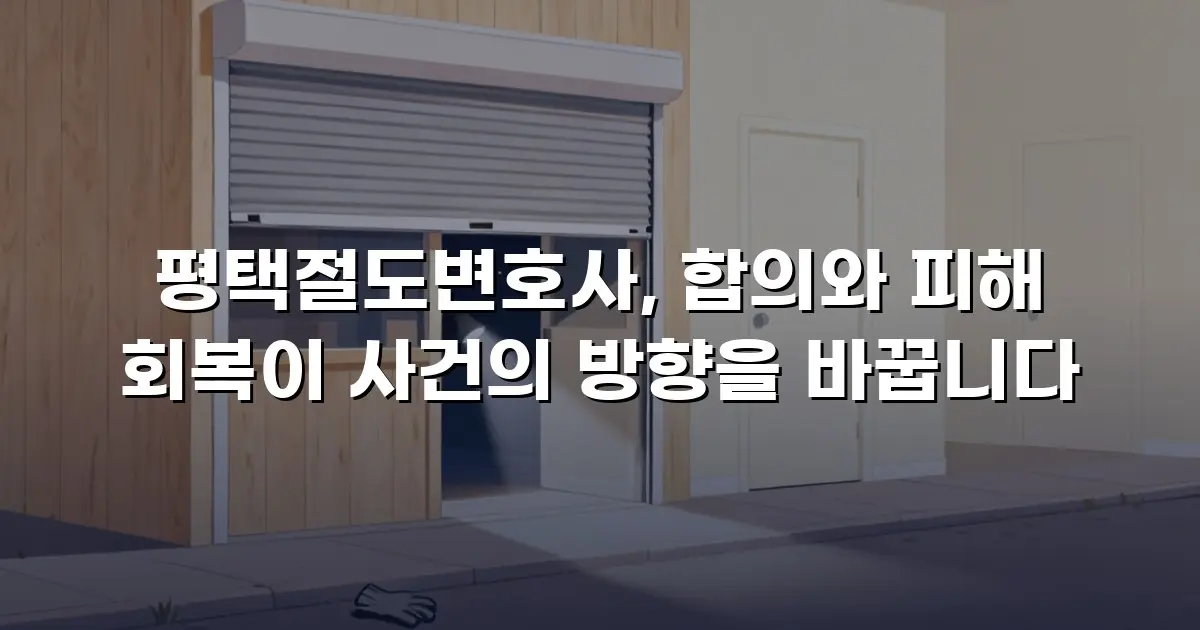 평택절도변호사, 합의와 피해 회복이 사건의 방향을 바꿉니다