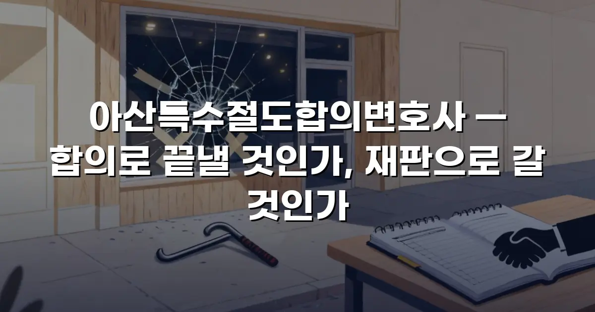 아산특수절도합의변호사 — 합의로 끝낼 것인가, 재판으로 갈 것인가