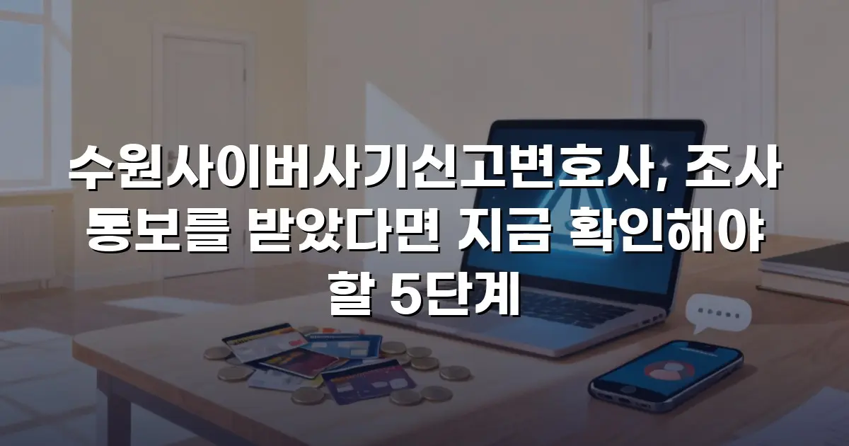 수원사이버사기신고변호사, 조사 통보를 받았다면 지금 확인해야 할 5단계