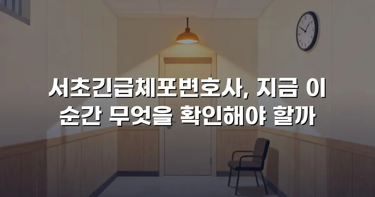 서초긴급체포변호사, 지금 이 순간 무엇을 확인해야 할까
