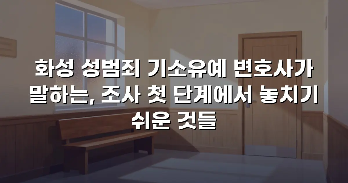 화성 성범죄 기소유예 변호사가 말하는, 조사 첫 단계에서 놓치기 쉬운 것들
