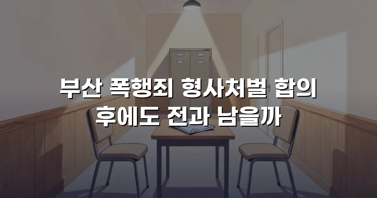 부산 폭행죄 형사처벌 합의 후에도 전과 남을까