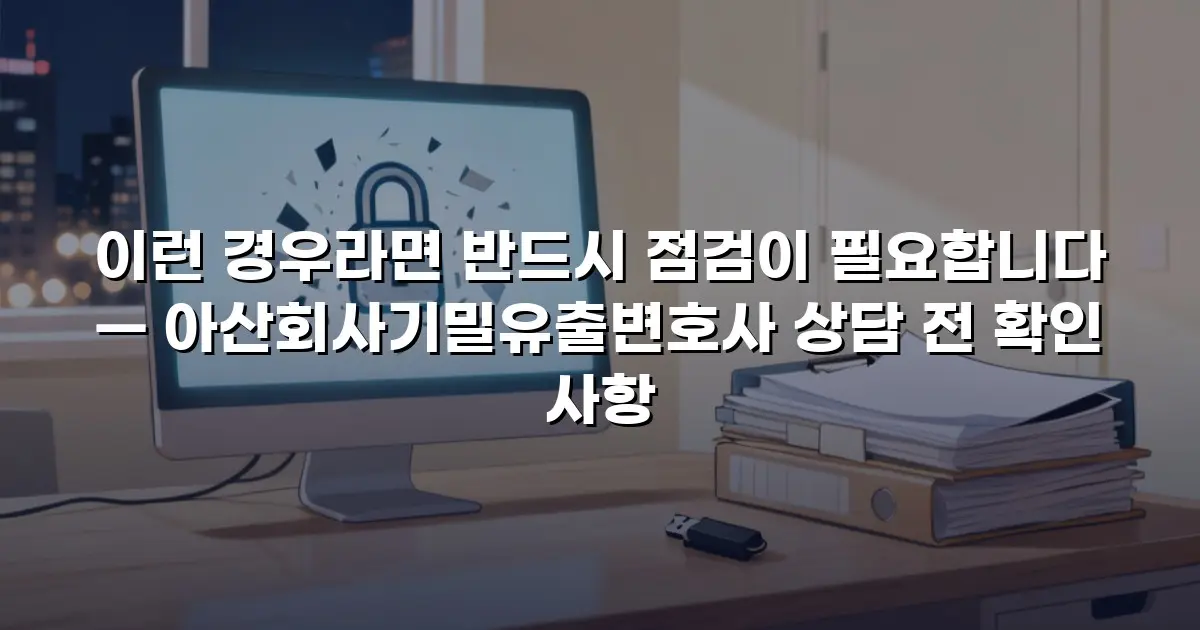 이런 경우라면 반드시 점검이 필요합니다 — 아산회사기밀유출변호사 상담 전 확인 사항