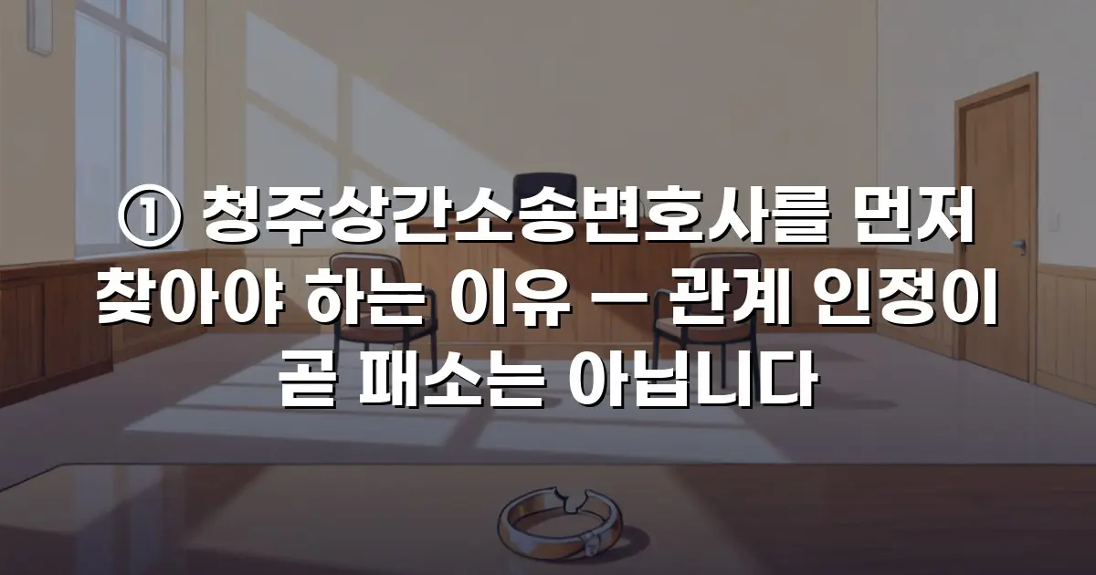 청주상간소송변호사를 먼저 찾아야 하는 이유 — 관계 인정이 곧 패소는 아닙니다