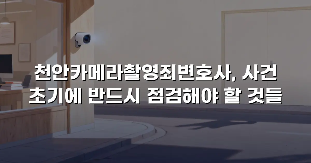 천안카메라촬영죄변호사, 사건 초기에 반드시 점검해야 할 것들