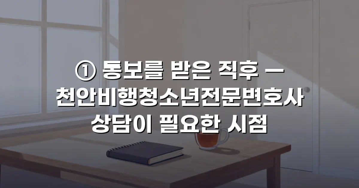 ① 통보를 받은 직후 — 천안비행청소년전문변호사 상담이 필요한 시점
