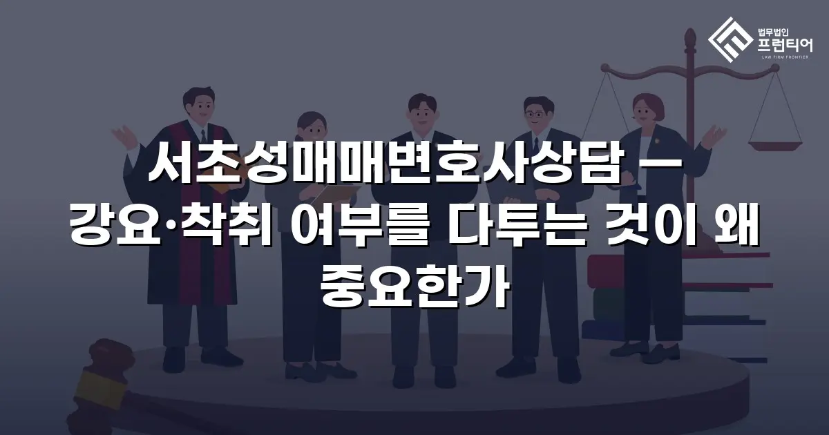 서초성매매변호사상담 — 강요·착취 여부를 다투는 것이 왜 중요한가