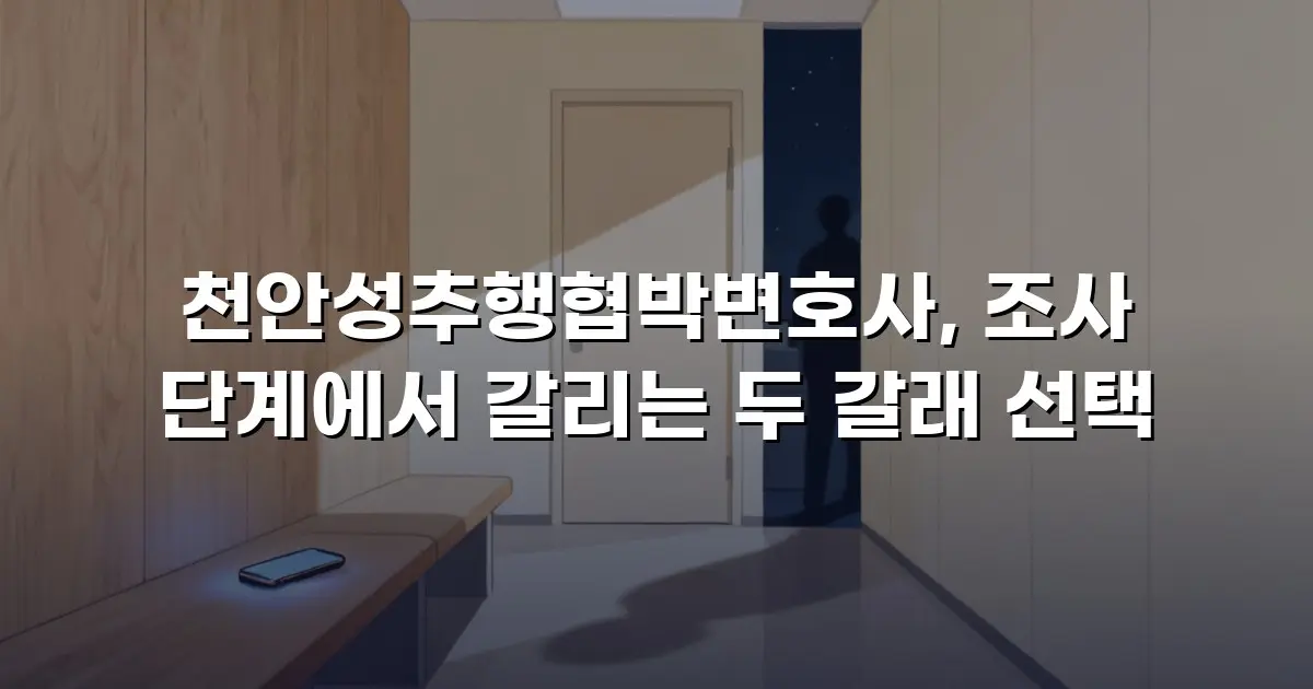 천안성추행협박변호사, 조사 단계에서 갈리는 두 갈래 선택