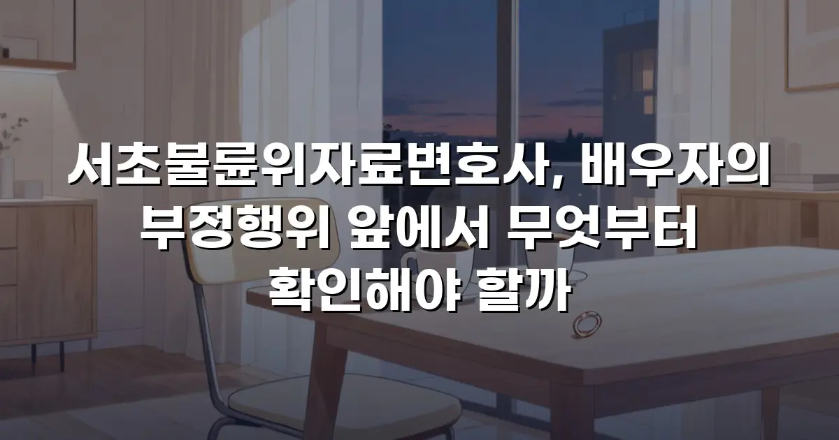 서초불륜위자료변호사, 배우자의 부정행위 앞에서 무엇부터 확인해야 할까