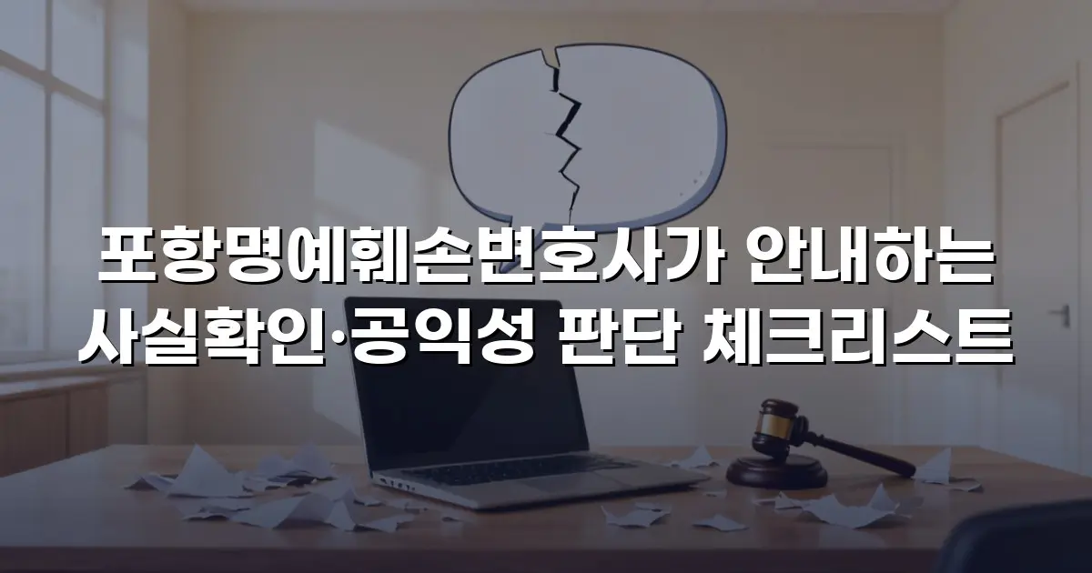 포항명예훼손변호사가 안내하는 사실확인·공익성 판단 체크리스트