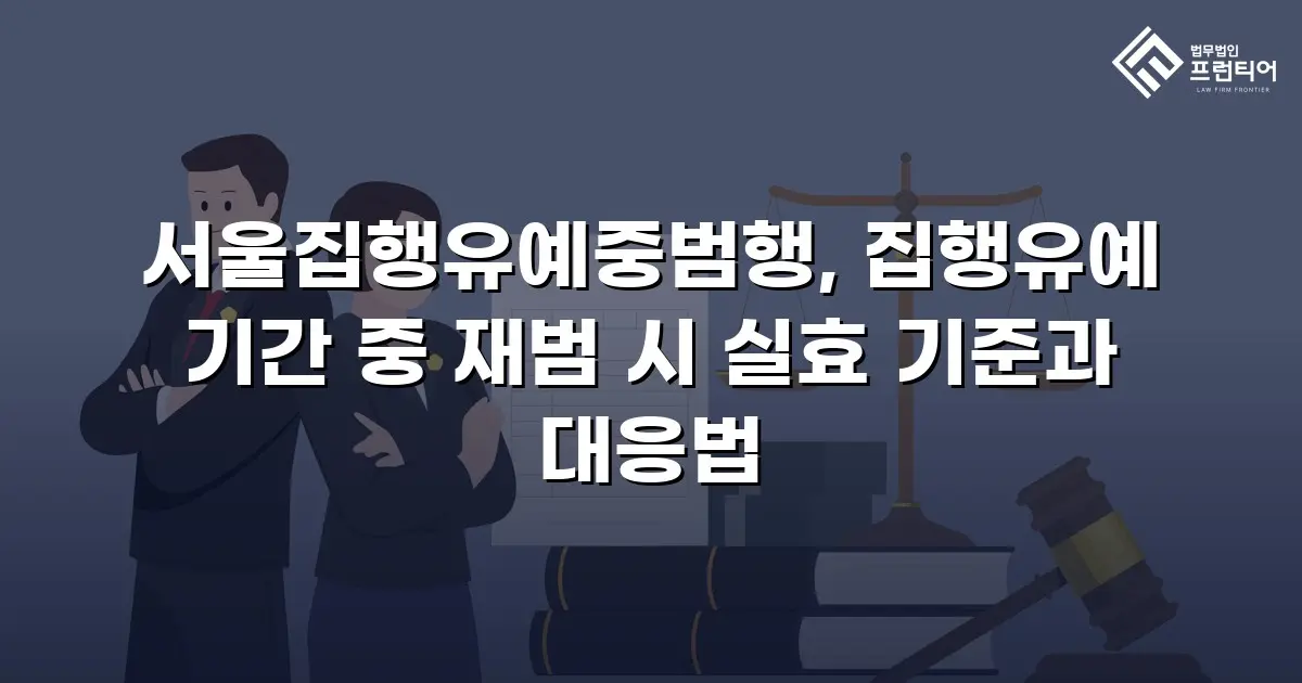 서울집행유예중범행, 집행유예 기간 중 재범 시 실효 기준과 대응법