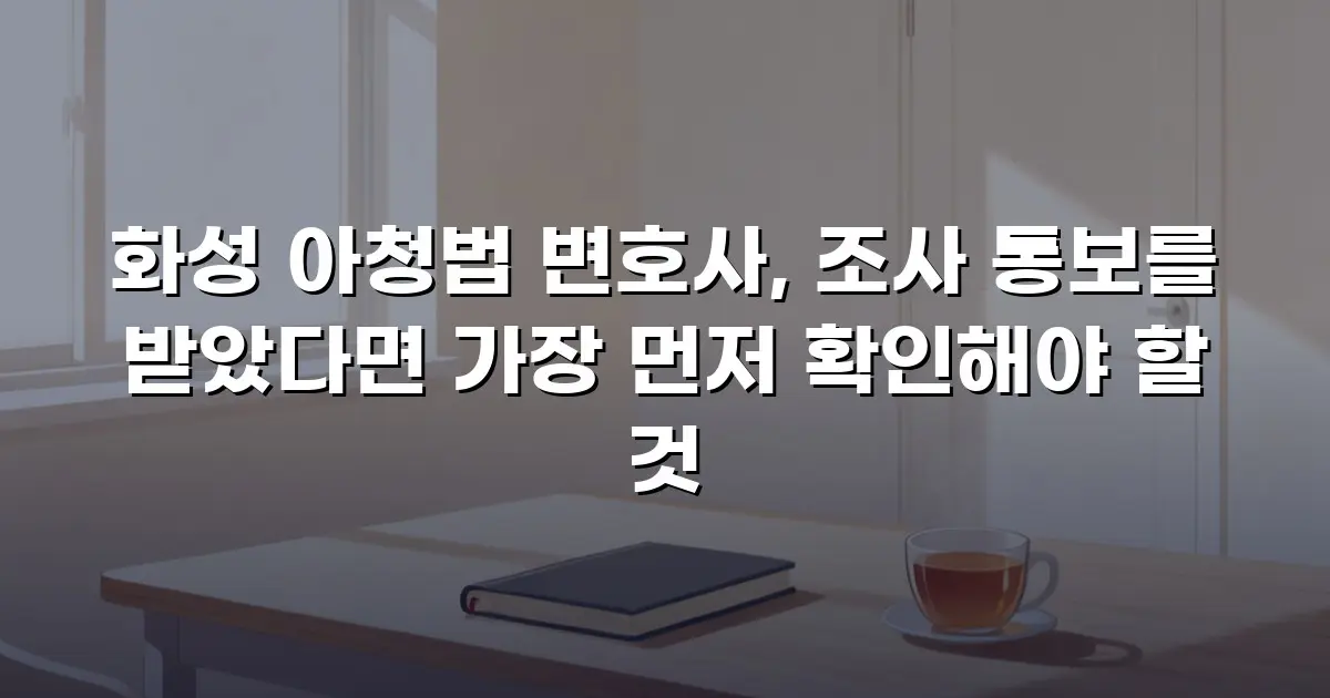 화성 아청법 변호사, 조사 통보를 받았다면 가장 먼저 확인해야 할 것