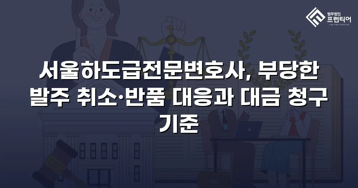서울하도급전문변호사, 부당한 발주 취소·반품 대응과 대금 청구 기준