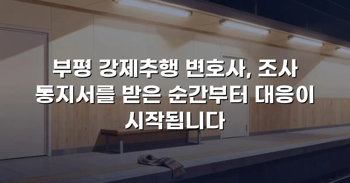 부평 강제추행 변호사, 조사 통지서를 받은 순간부터 대응이 시작됩니다