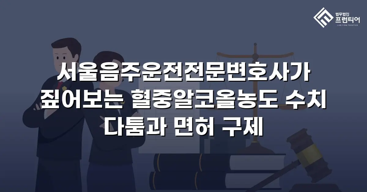 서울음주운전전문변호사가 짚어보는 혈중알코올농도 수치 다툼과 면허 구제