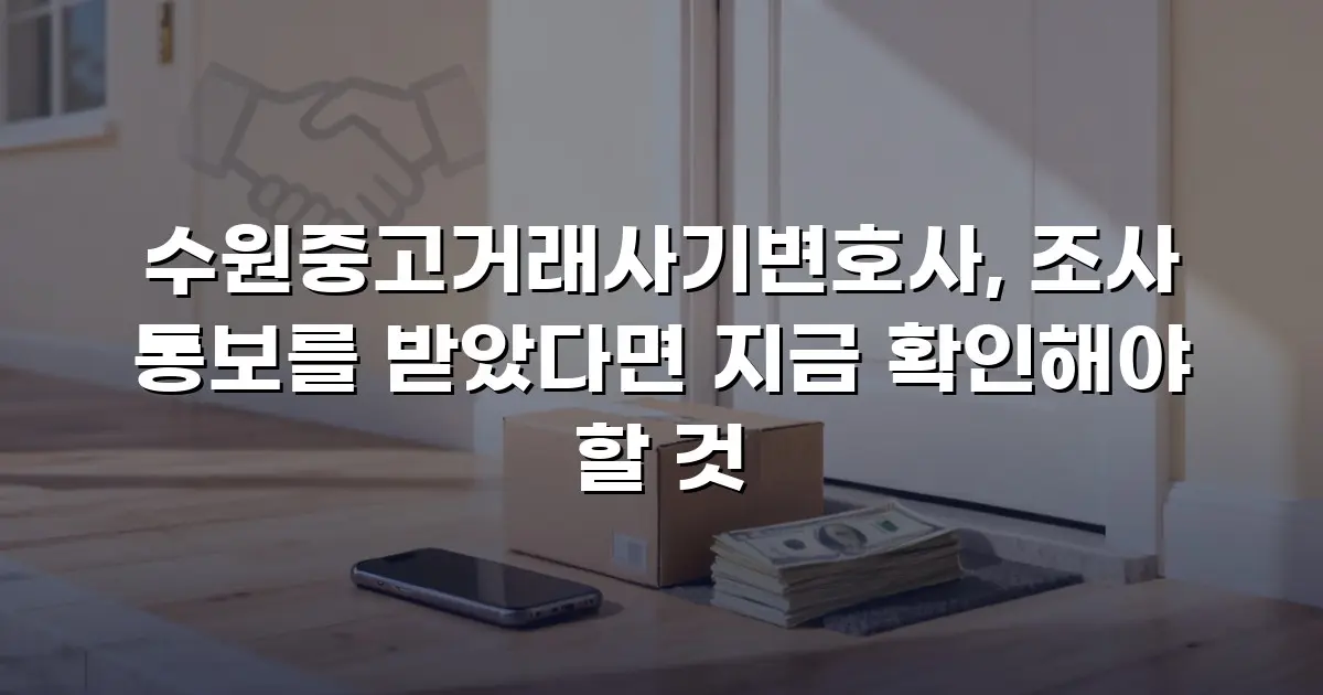 수원중고거래사기변호사, 조사 통보를 받았다면 지금 확인해야 할 것