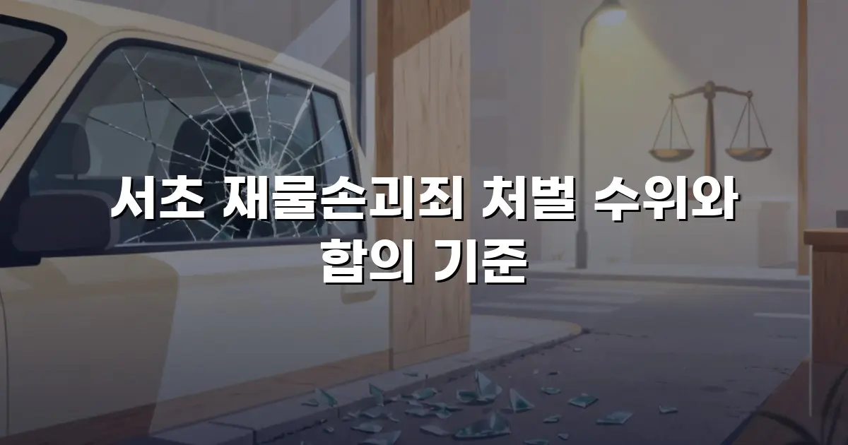 서초 재물손괴죄 처벌 수위와 합의 기준
