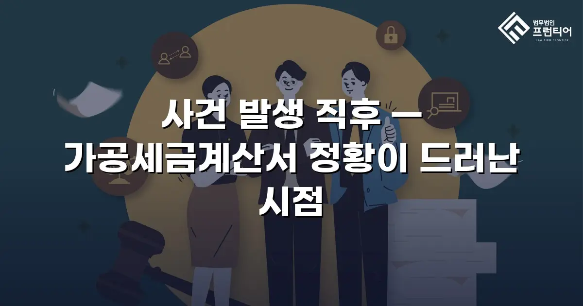 사건 발생 직후 — 가공세금계산서 정황이 드러난 시점