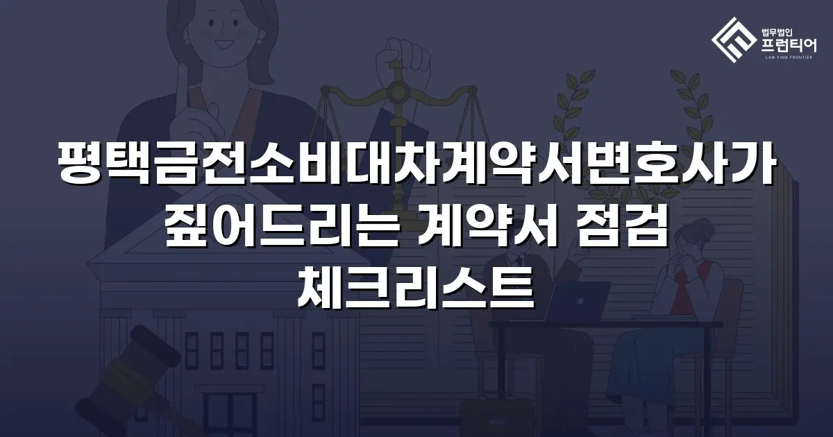 평택금전소비대차계약서변호사가 짚어드리는 계약서 점검 체크리스트
