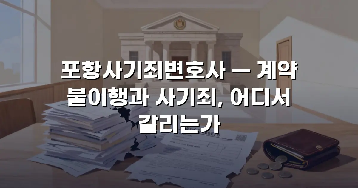 포항사기죄변호사 — 계약 불이행과 사기죄, 어디서 갈리는가