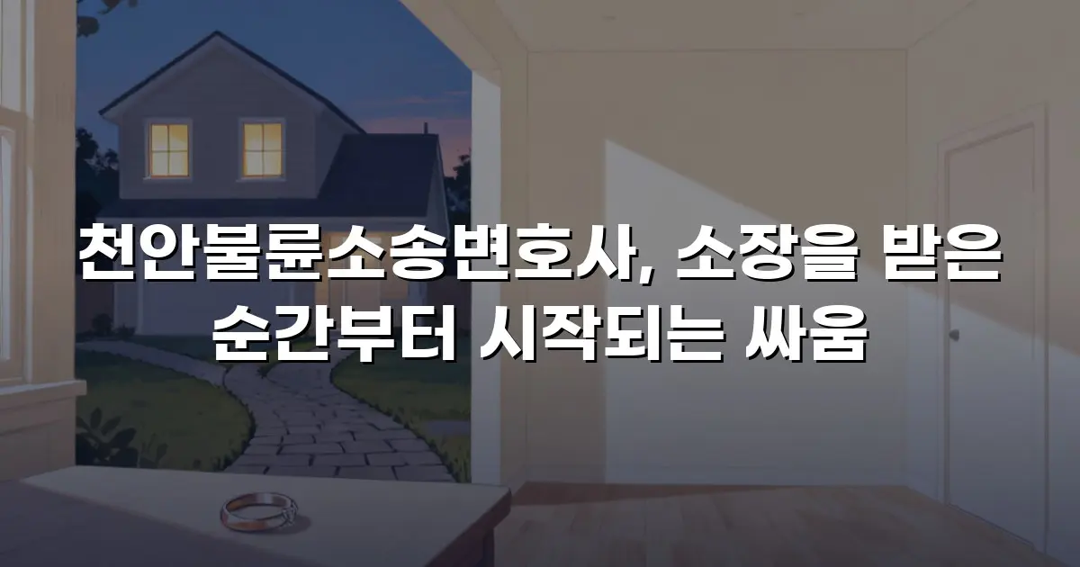 천안불륜소송변호사, 소장을 받은 순간부터 시작되는 싸움