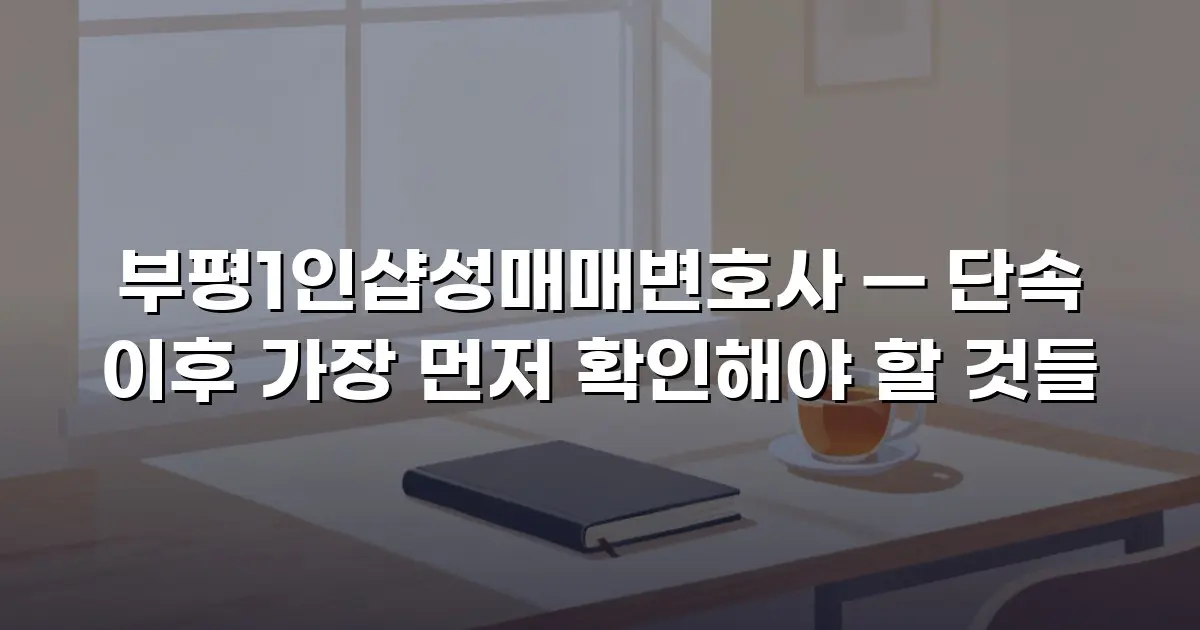 부평1인샵성매매변호사 — 단속 이후 가장 먼저 확인해야 할 것들