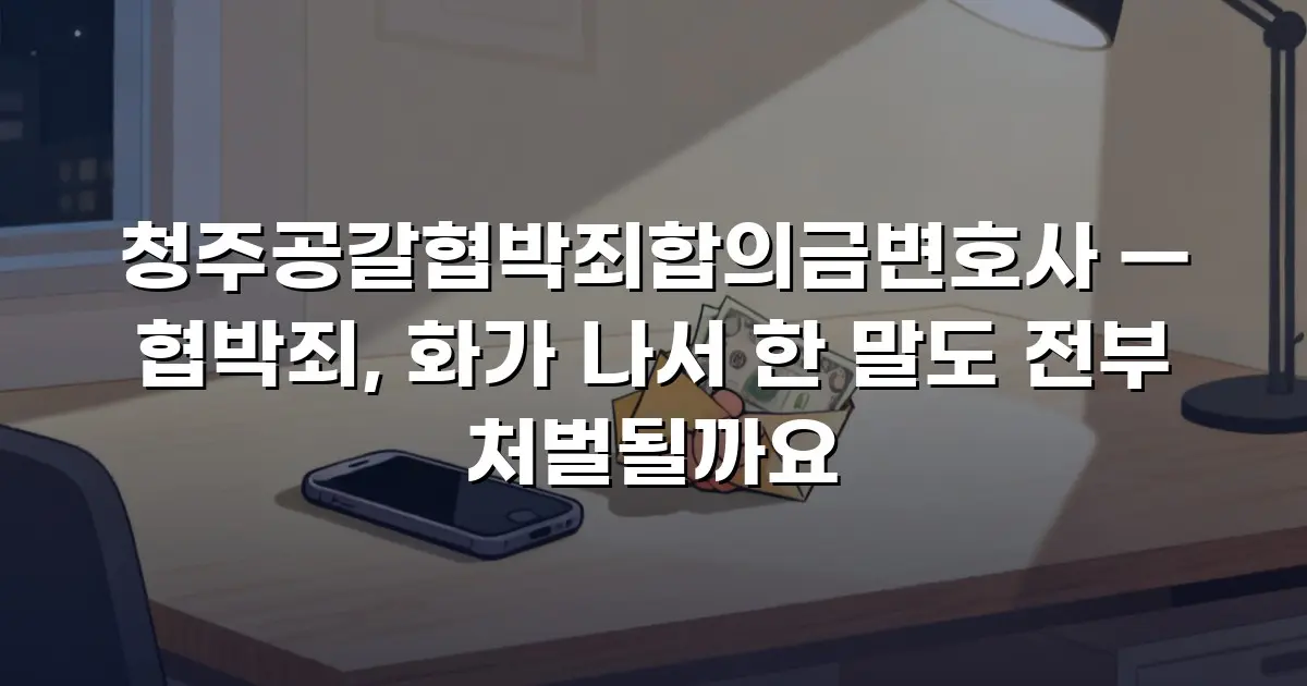 청주공갈협박죄합의금변호사 — 협박죄, 화가 나서 한 말도 전부 처벌될까요