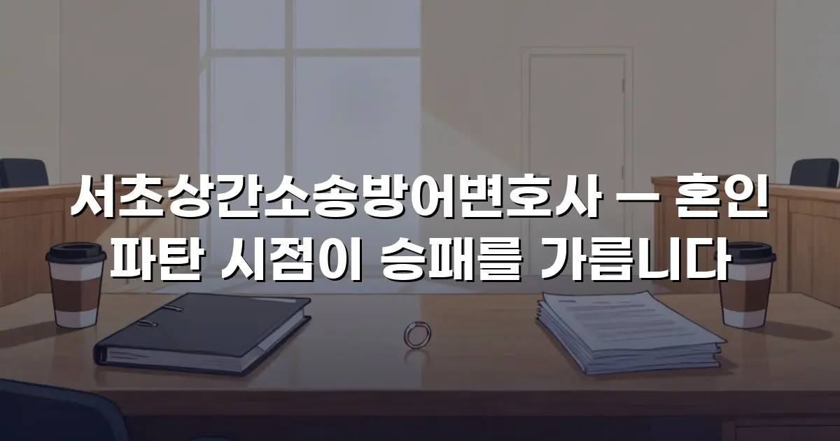 서초상간소송방어변호사 — 혼인 파탄 시점이 승패를 가릅니다
