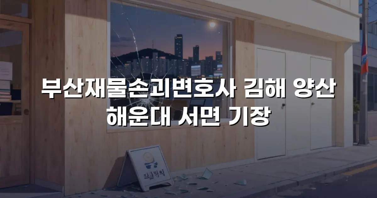 부산재물손괴변호사 김해 양산 해운대 서면 기장