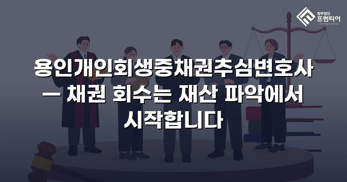 용인개인회생중채권추심변호사 — 채권 회수는 재산 파악에서 시작합니다