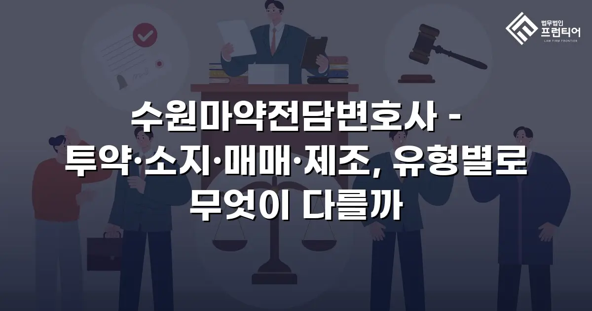 수원마약전담변호사 – 투약·소지·매매·제조, 유형별로 무엇이 다를까