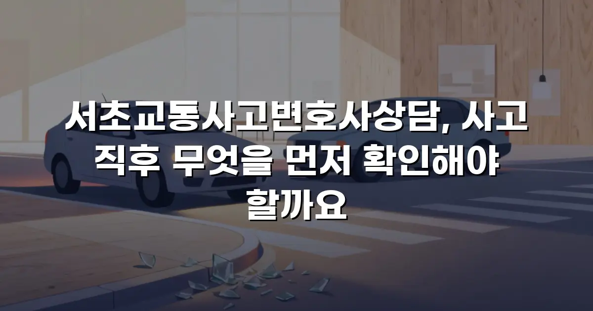 서초교통사고변호사상담, 사고 직후 무엇을 먼저 확인해야 할까요