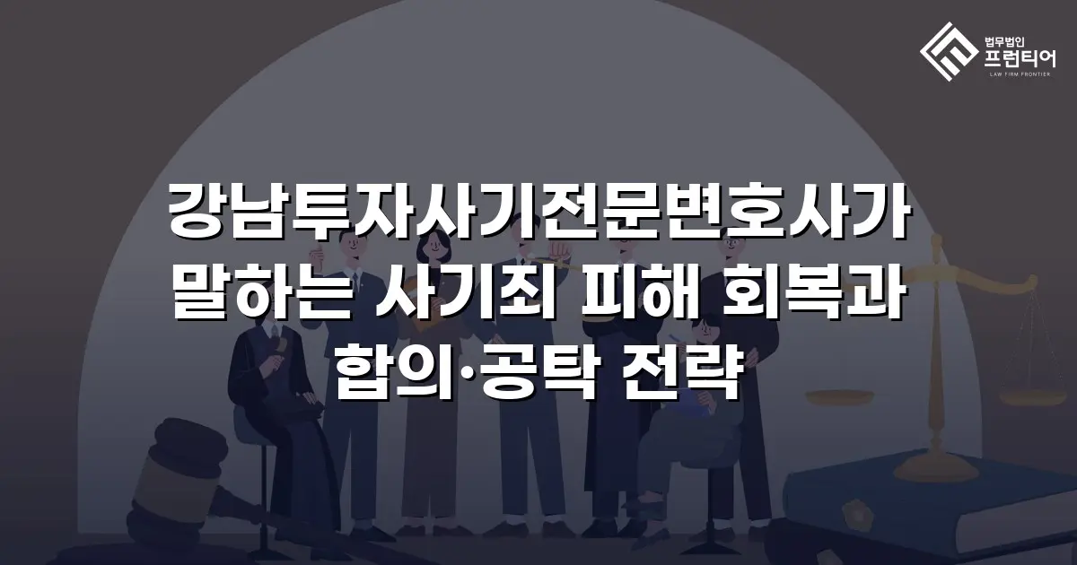 강남투자사기전문변호사가 말하는 사기죄 피해 회복과 합의·공탁 전략