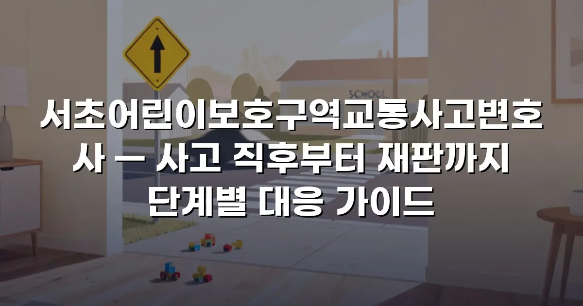 서초어린이보호구역교통사고변호사 — 사고 직후부터 재판까지 단계별 대응 가이드